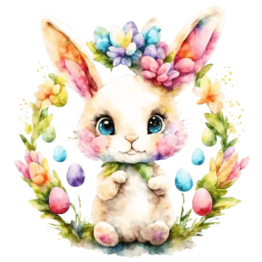 Cute Bunny And Egg Easter Design - DTF Ready To Press