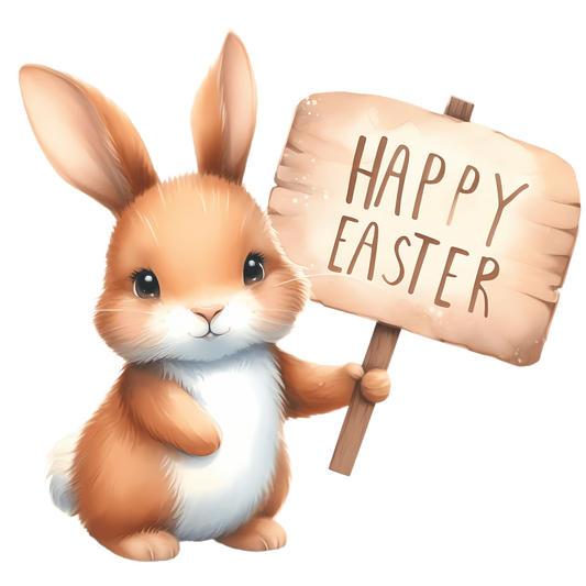 Cute Rabbit Happy Easter Party Design - DTF Ready To Press