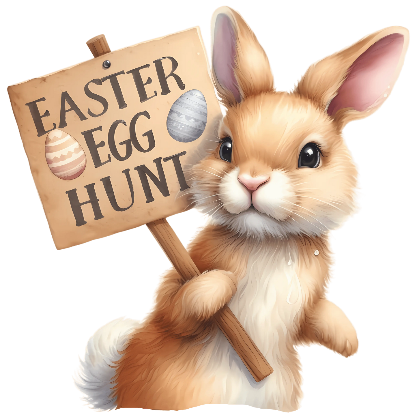 Easter Egg Hunt Cute Bunny Design - DTF Ready To Press
