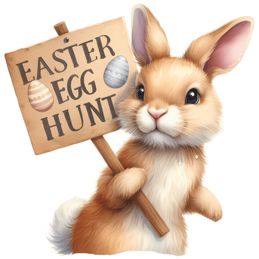 Easter Egg Hunt Cute Bunny Design - DTF Ready To Press