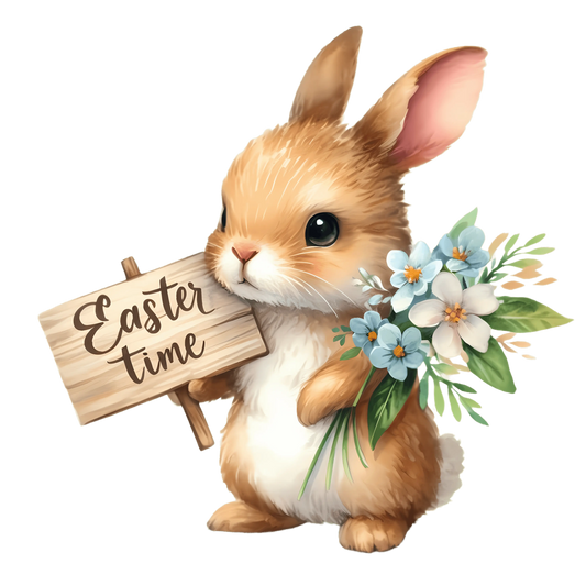 Easter Time Bunny Party Design - DTF Ready To Press