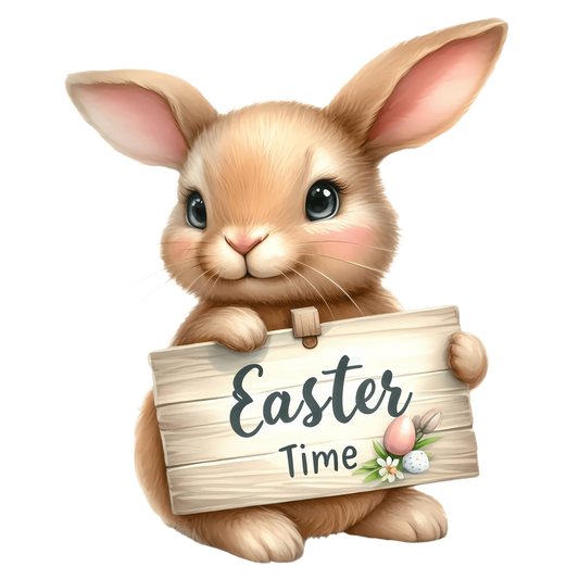 Bunny Easter Time Design - DTF Ready To Press