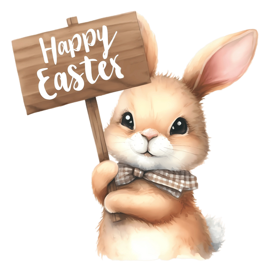 Happy Easter Cute Bunny Design - DTF Ready To Press