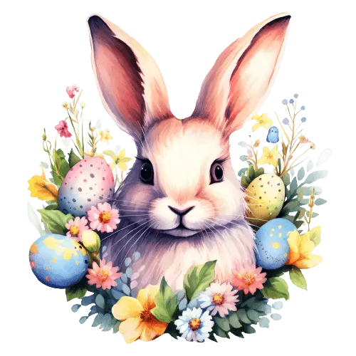 Bunny And Egg Easter Design - DTF Ready To Press