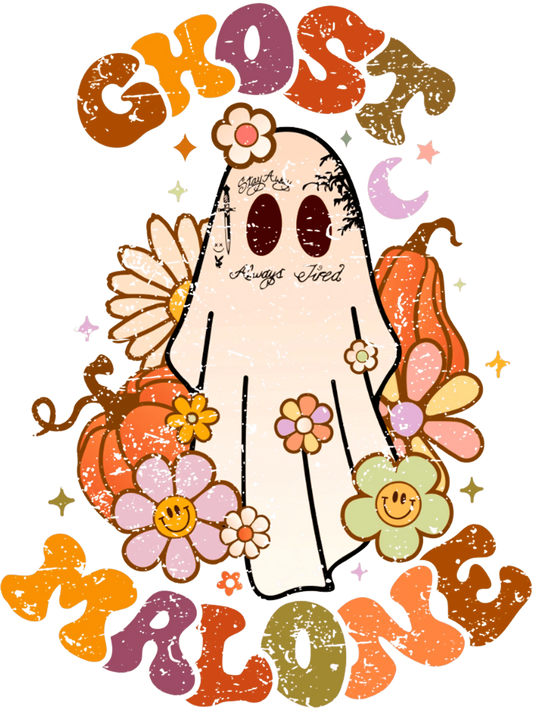 Halloween Ghost Malone Design - DTF Ready To Press