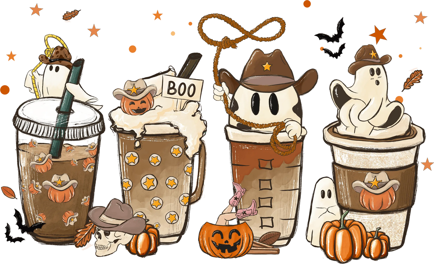 Halloween Coffee Design - DTF Ready To Press