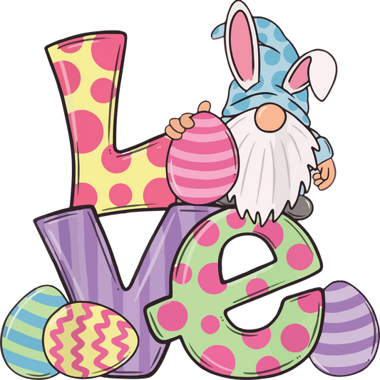 Easter Love Gnome Design - DTF Ready To Press