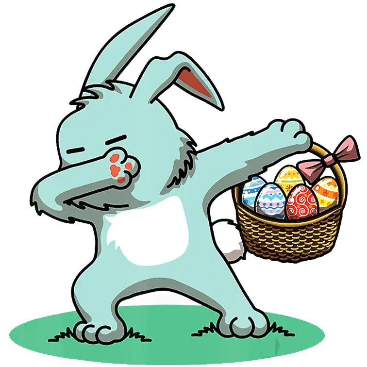Dabbing Rabbit Easter Design - DTF Ready To Press