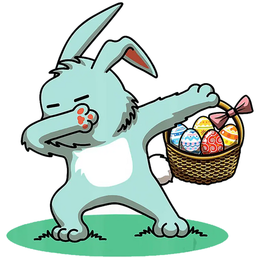 Dabbing Rabbit Easter Design - DTF Ready To Press