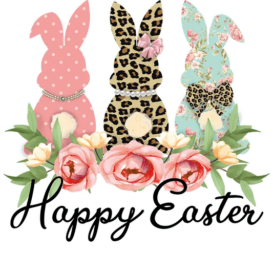 Happy Easter Bunny Design - DTF Ready To Press