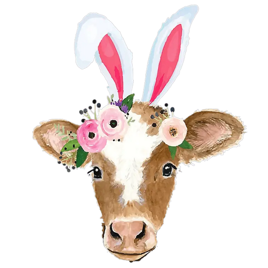 Easter Cow Design - DTF Ready To Press