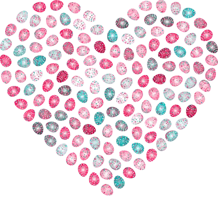 Eggs Of Heart Easter Design - DTF Ready To Press