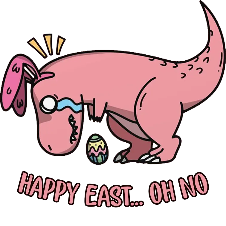Happy Easter Dino Design - DTF Ready To Press