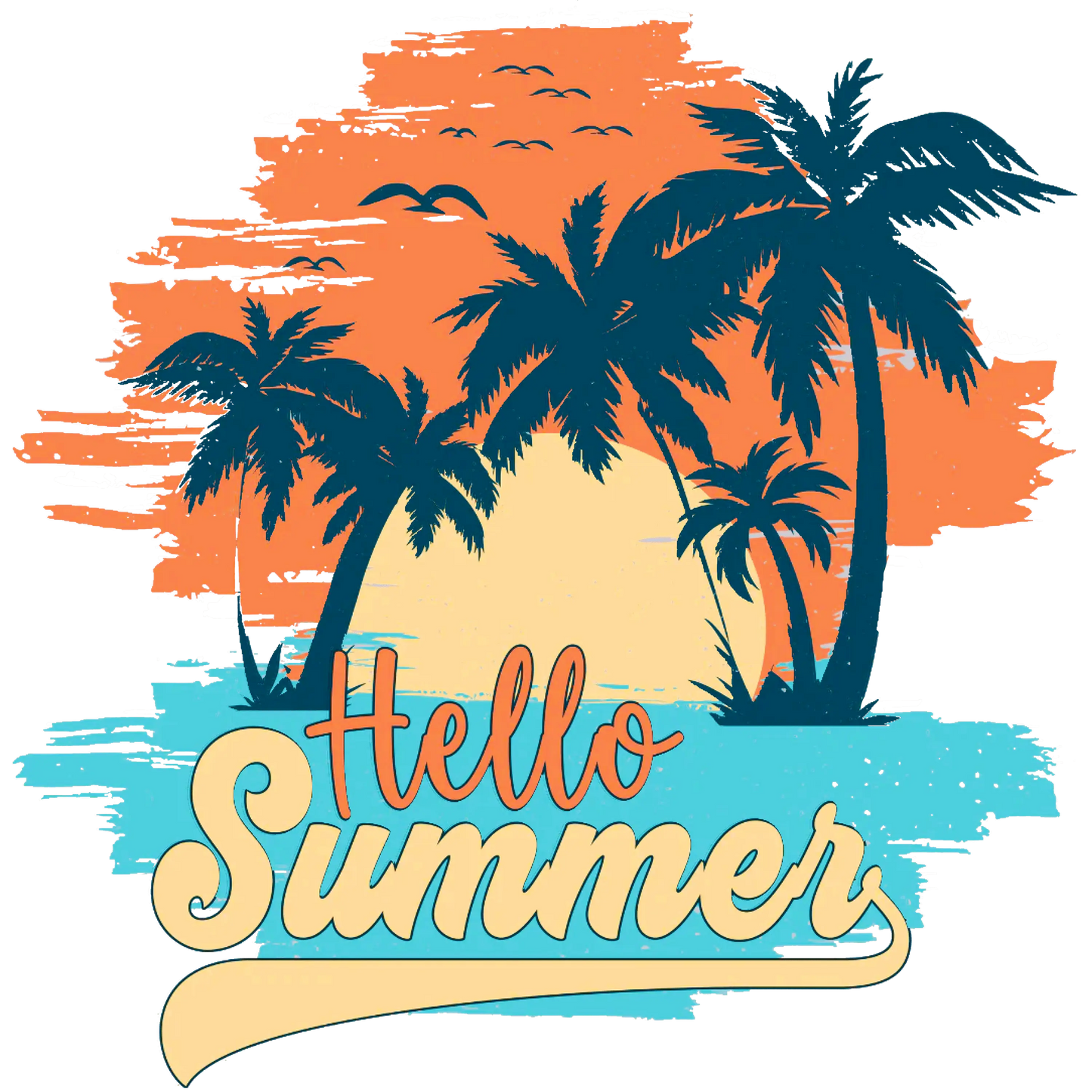 Hello Summer Design - DTF Ready To Press