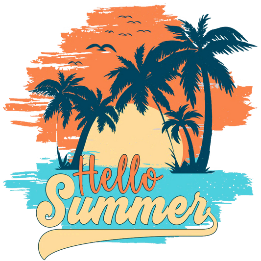 Hello Summer Design - DTF Ready To Press