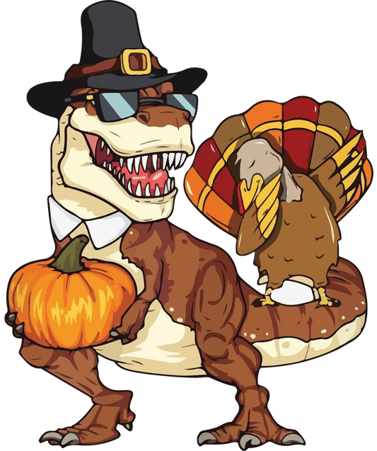 Thanksgiving T-rex Design - DTF Ready To Press