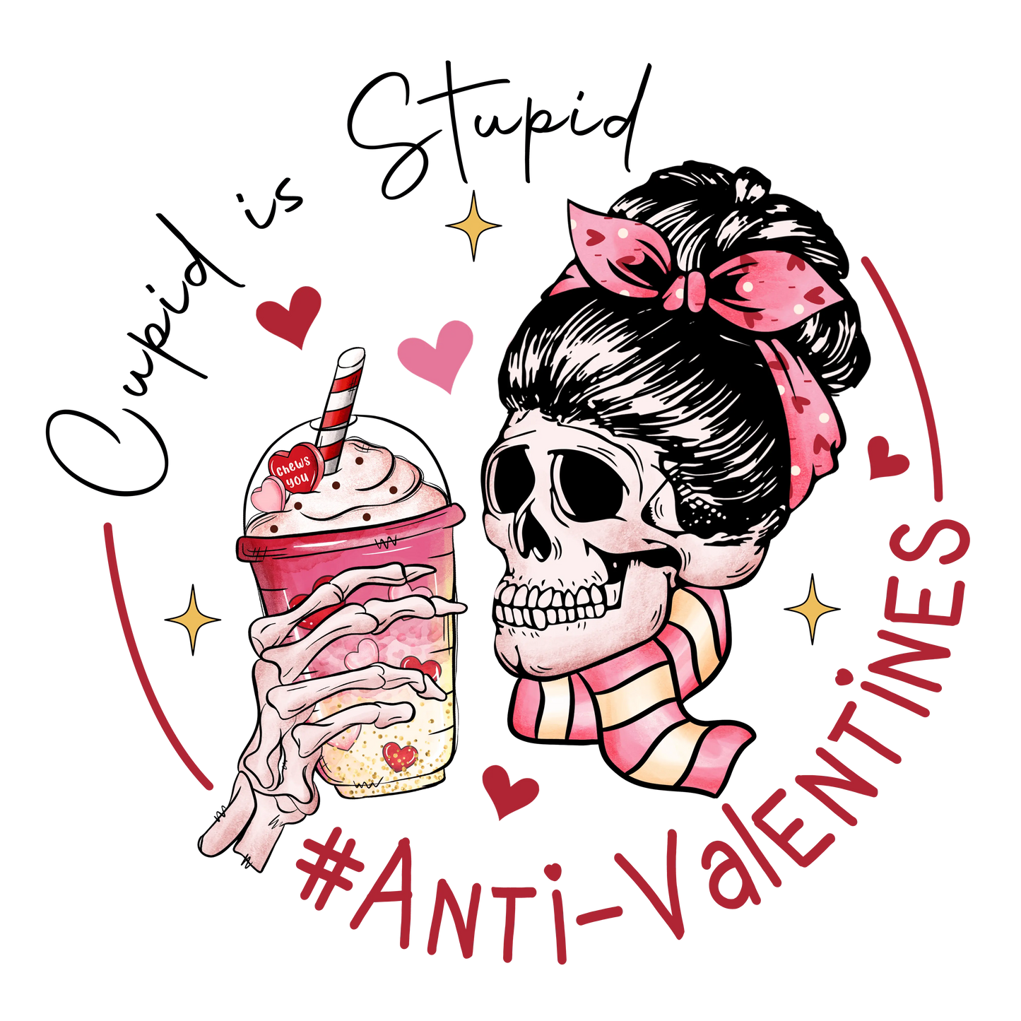 Cupid Is Stupid Valentine's Day Design - DTF Ready To Press