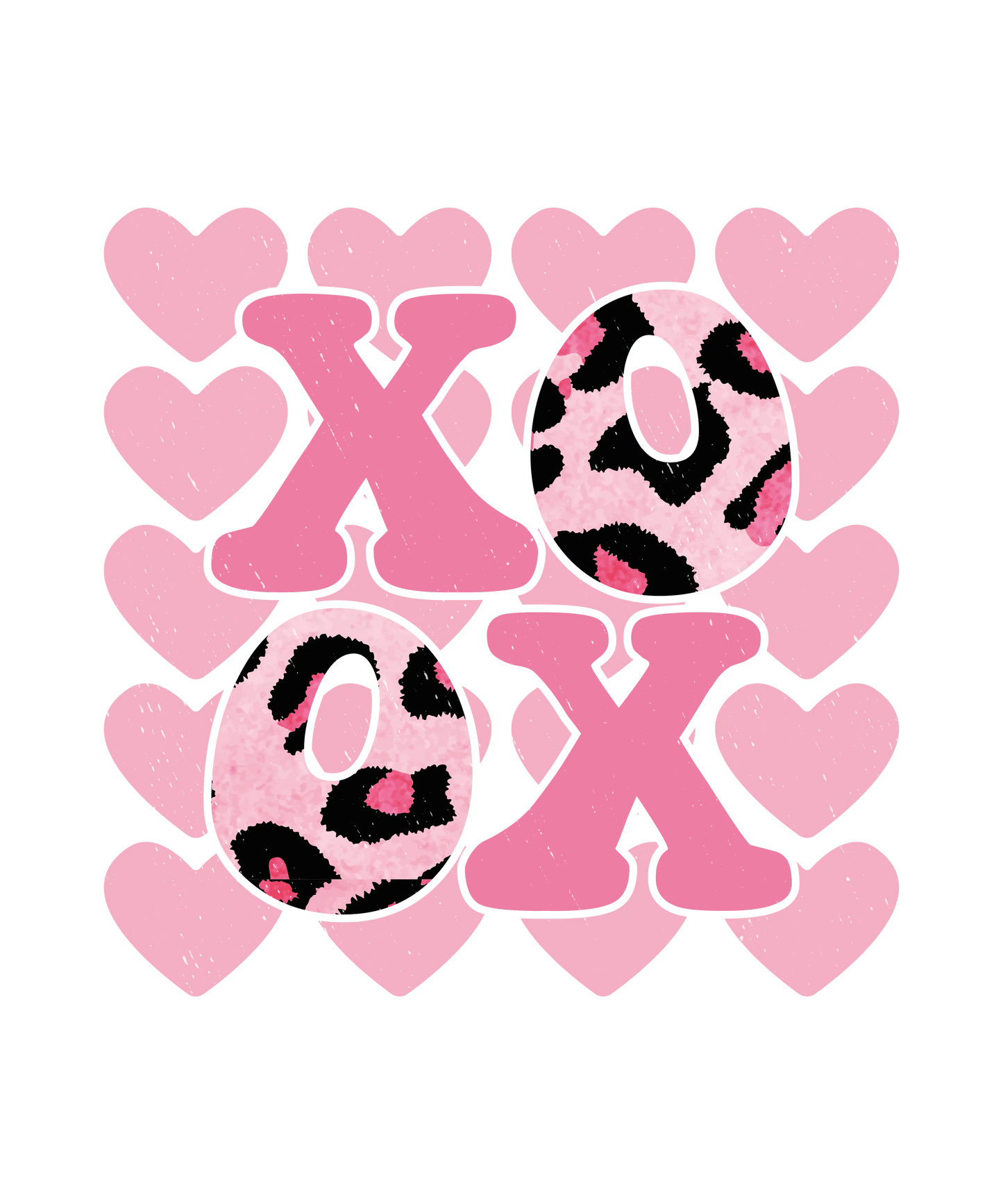 Xoxo Pink Leopard Valentine's Day Design - DTF Ready To Press
