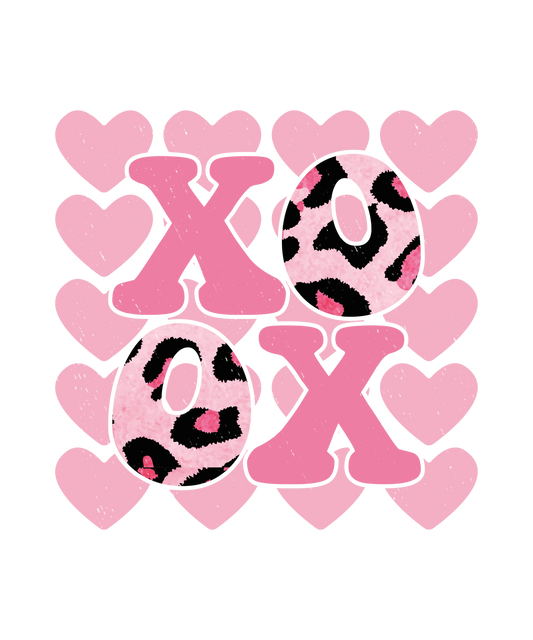 Xoxo Pink Leopard Valentine's Day Design - DTF Ready To Press