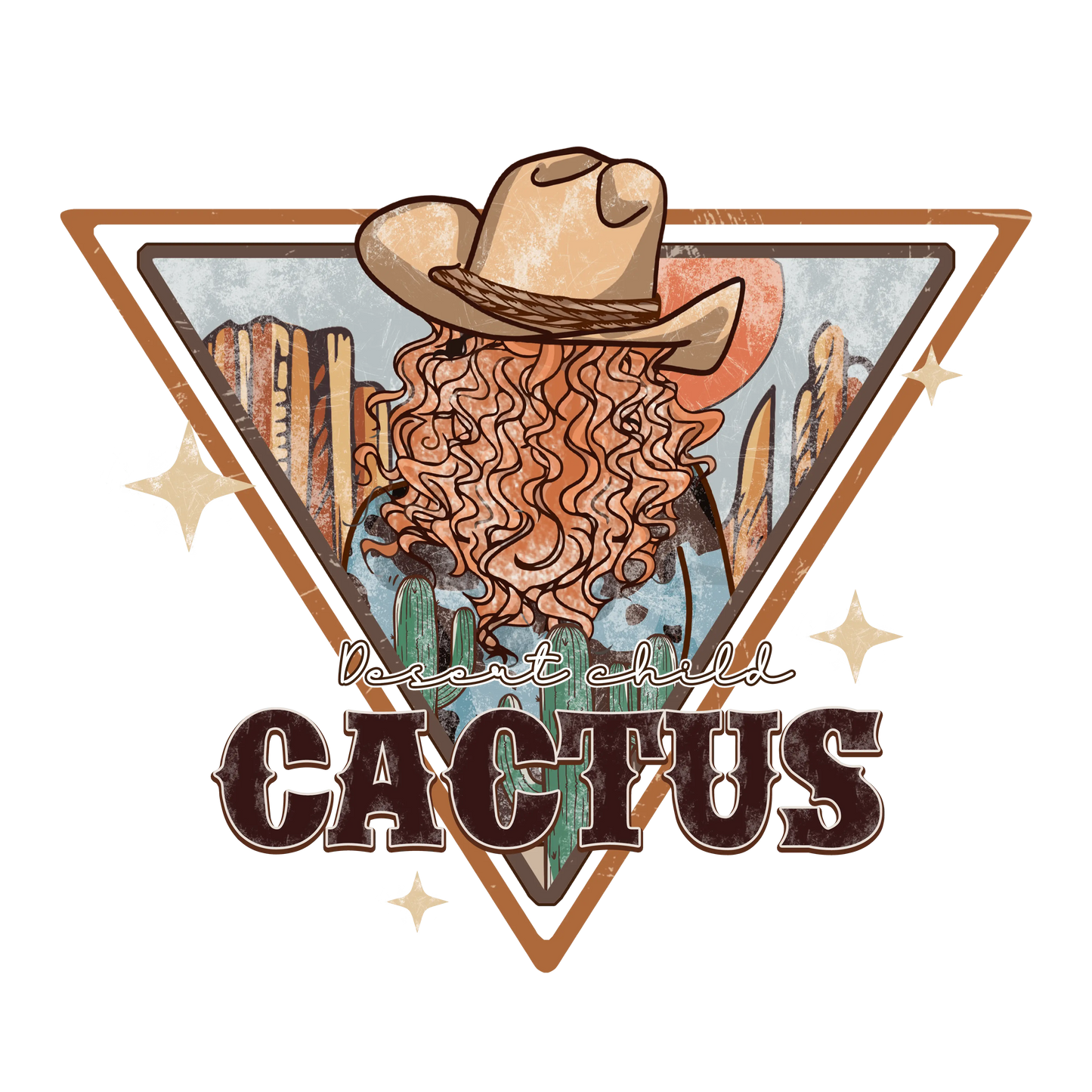 Desert Child Cactus Western Design - DTF Ready To Press