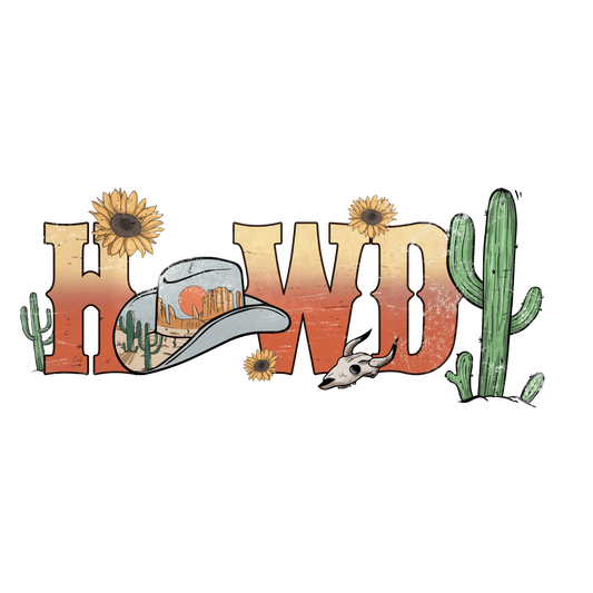Howdy Western Wild Design - DTF Ready To Press