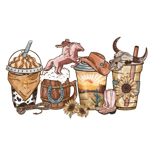 Western Drink Design - DTF Ready To Press