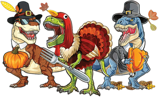 Thanksgiving Dino Design - DTF Ready To Press