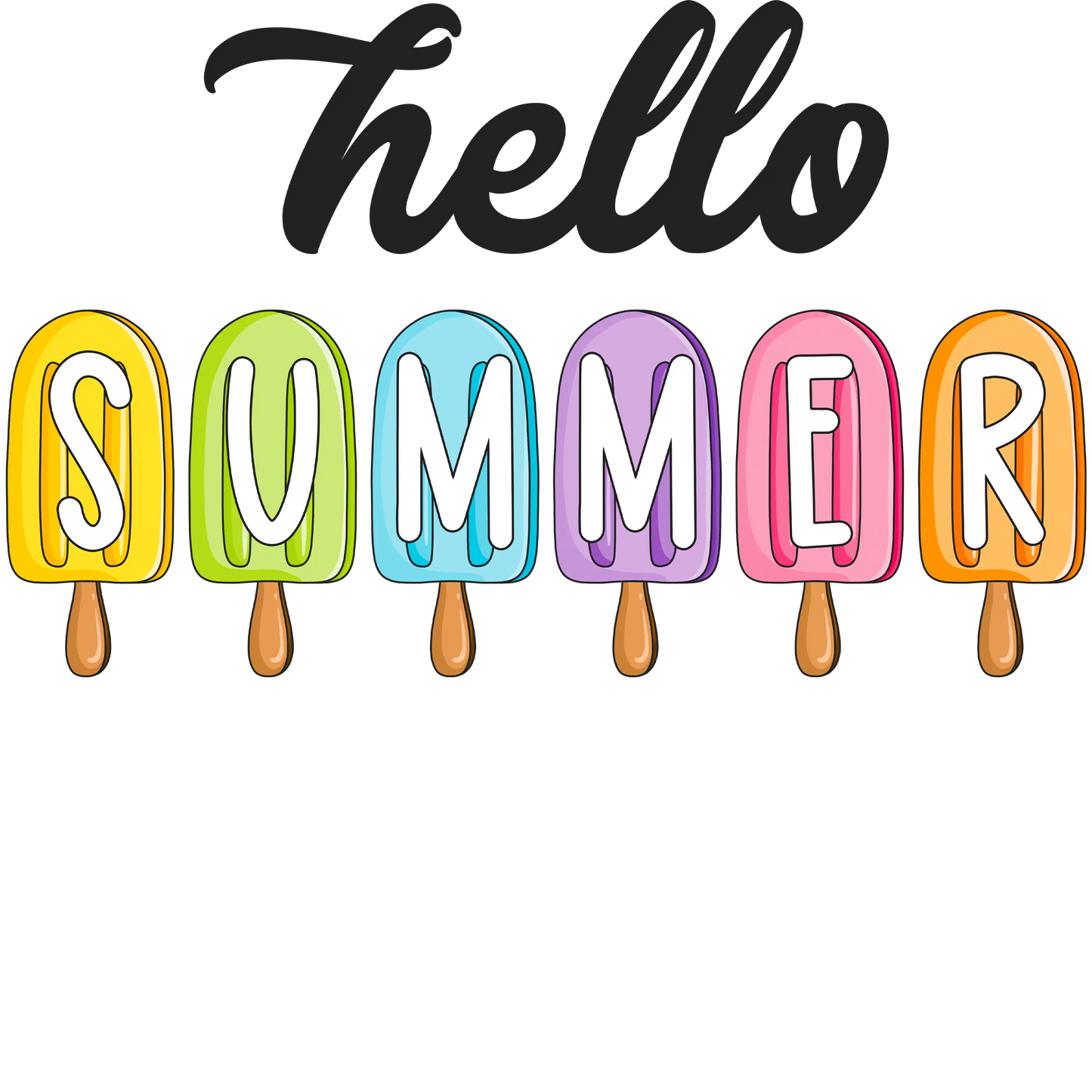 Hello Summer Design - DTF Ready To Press