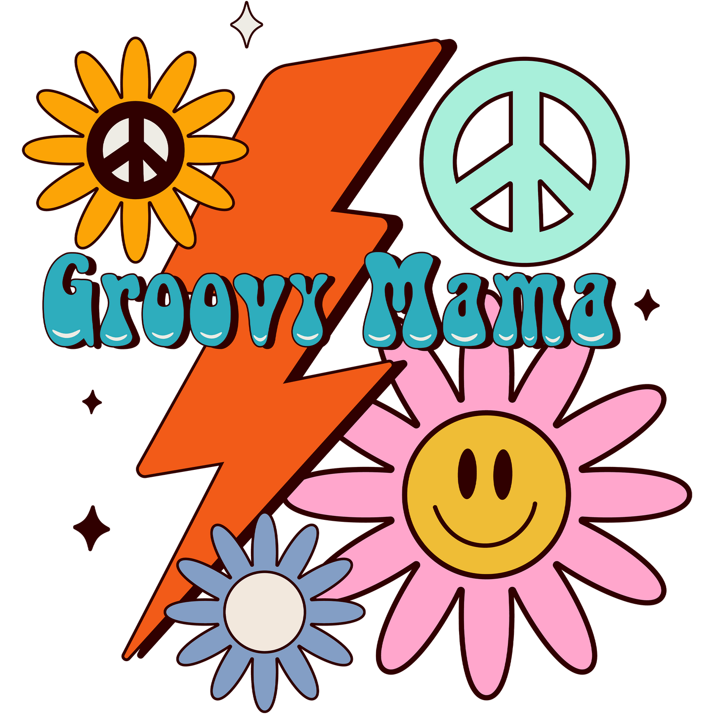 Groovy Mama Design - DTF Ready To Press