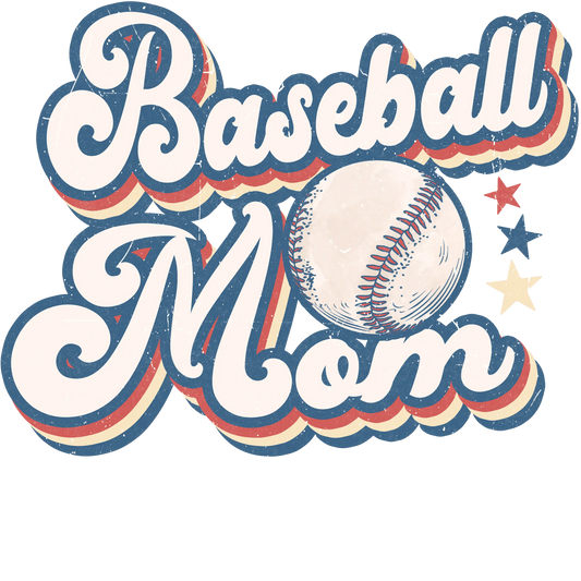 Retro Baseball Mom Design - DTF Ready To Press
