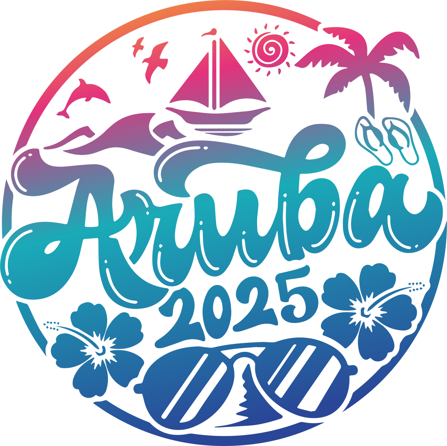 2025 Summer Aruba Vacation Design - DTF Ready To Press