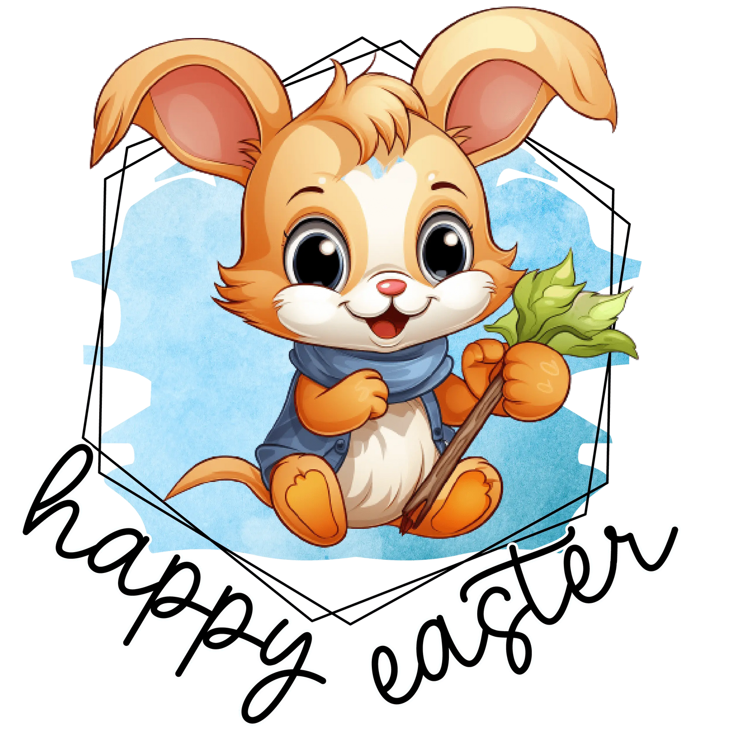 Happy Easter Cute Bunny Design - DTF Ready To Press