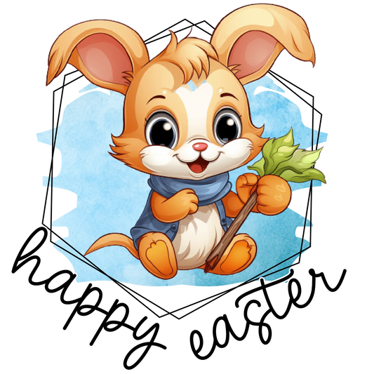 Happy Easter Cute Bunny Design - DTF Ready To Press