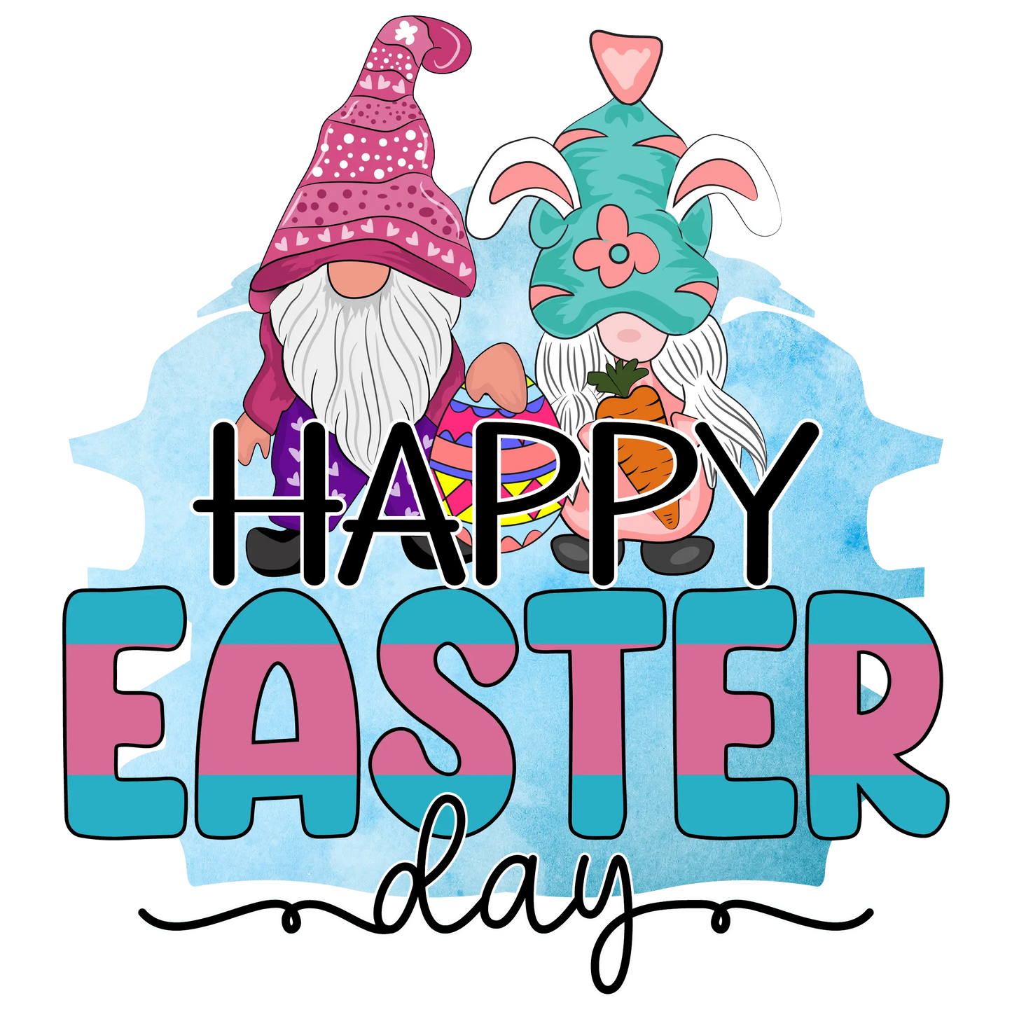 Happy Easter Day Gnome Design - DTF Ready To Press