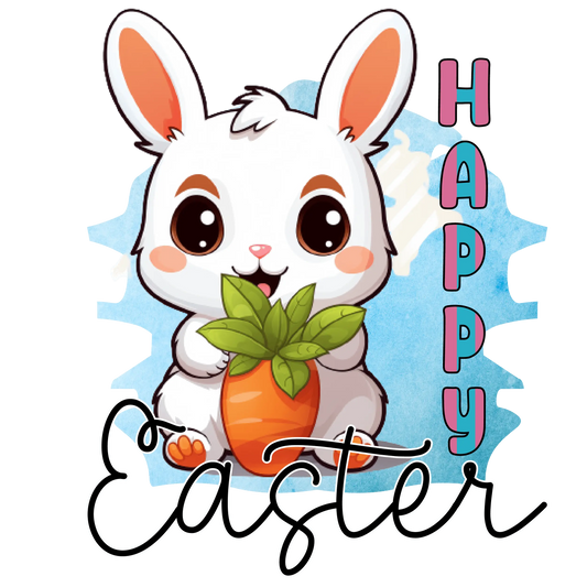 Cute Bunny Happy Easter Party Design - DTF Ready To Press