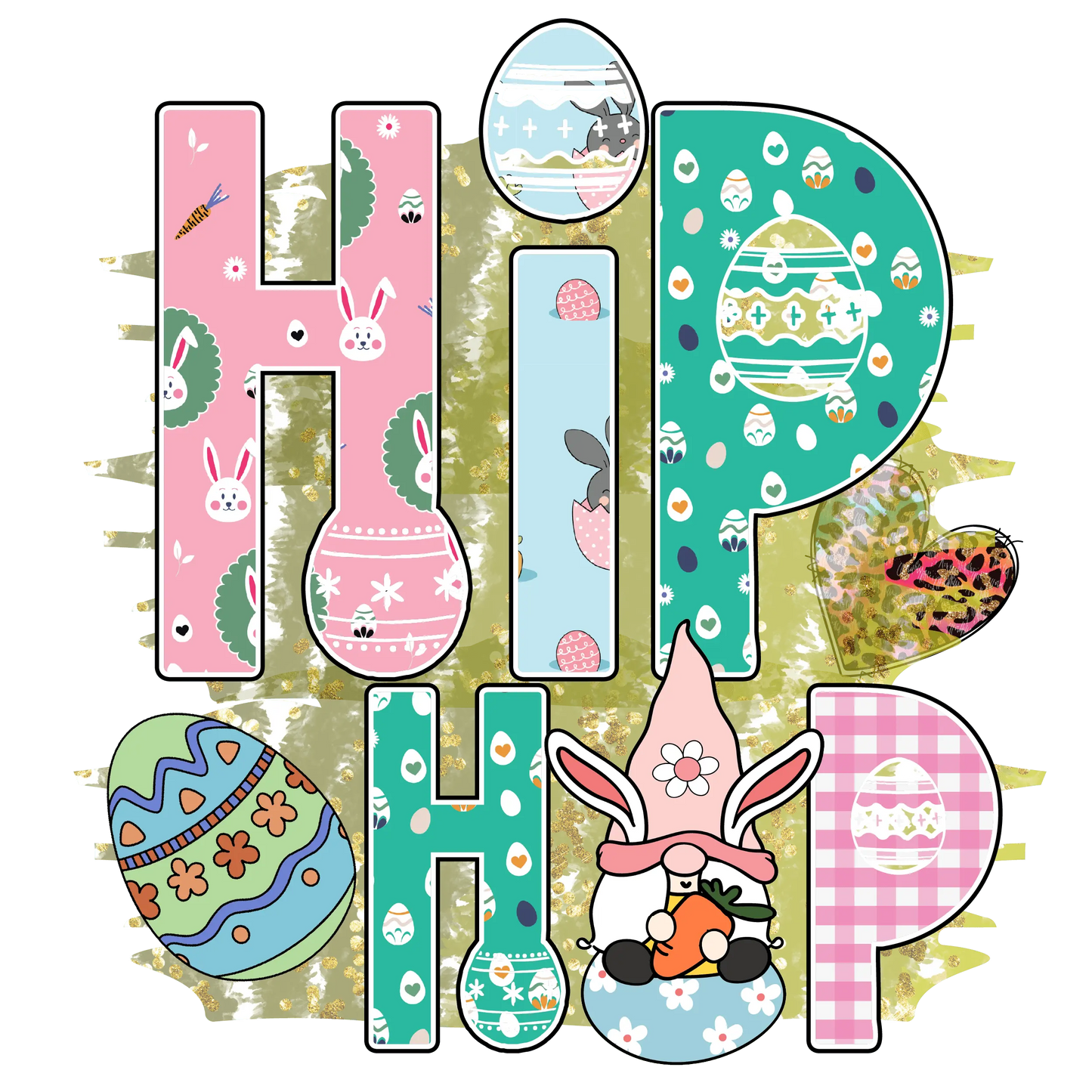 Hip Hop Easter Gnome Party Design - DTF Ready To Press