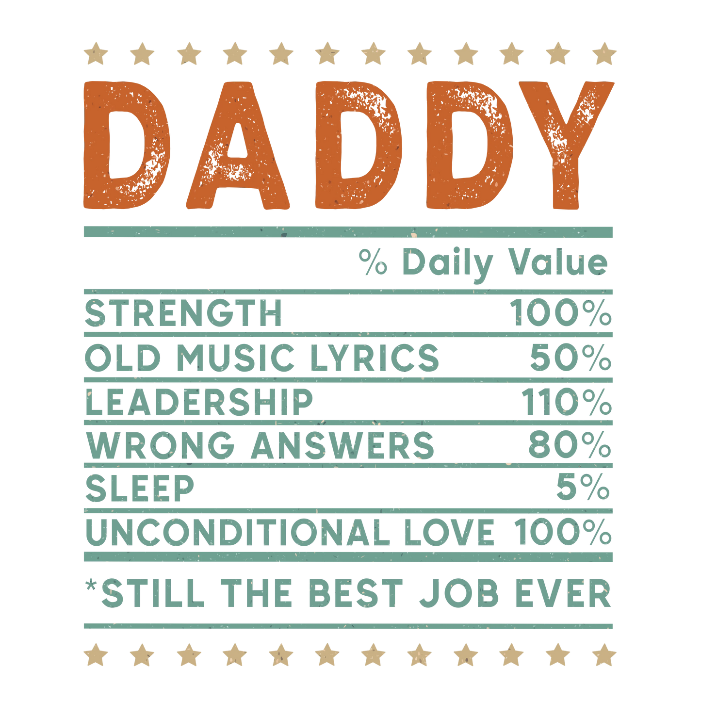Daddy Daily Value Design - DTF Ready To Press