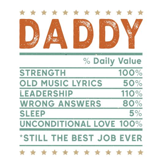 Daddy Daily Value Design - DTF Ready To Press