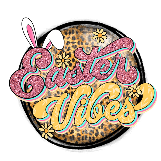 Easter Vibes Leopard Design - DTF Ready To Press