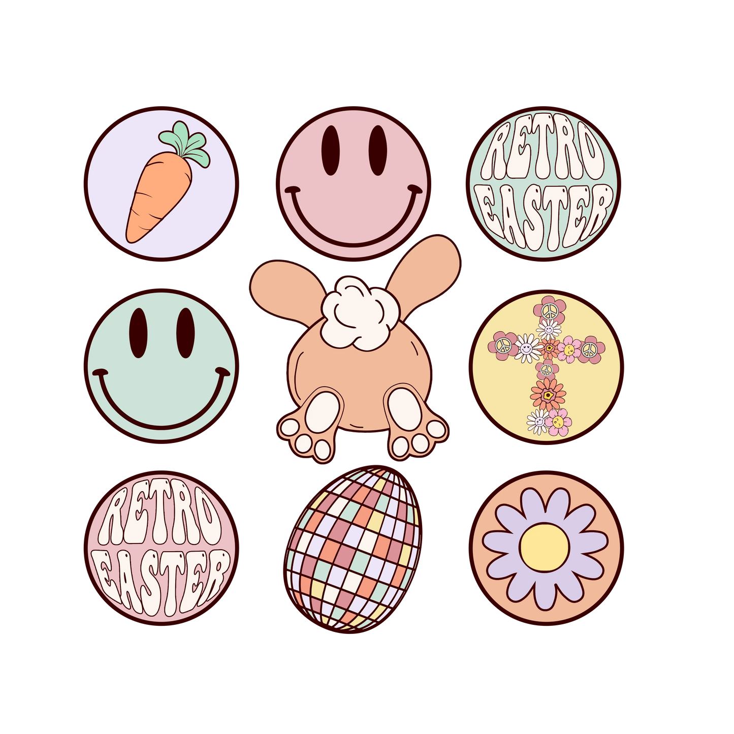 Retro Easter Party Design - DTF Ready To Press