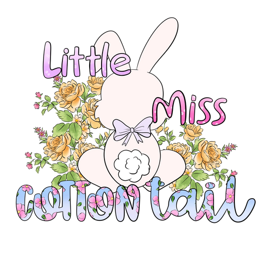 Little Miss Cotton Tail Easter Design - DTF Ready To Press