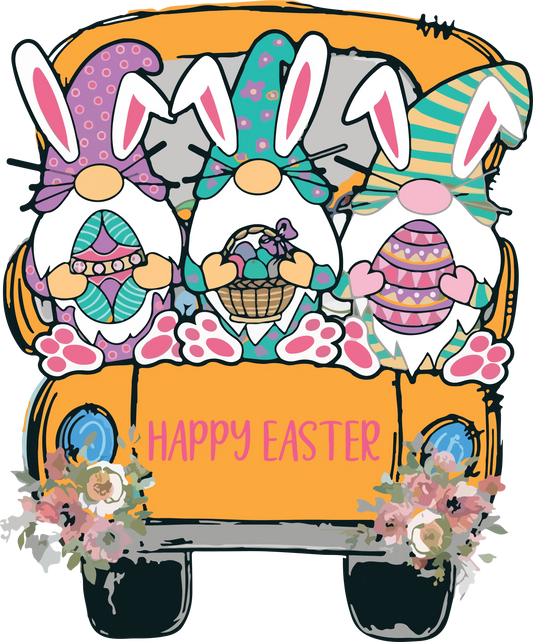 Hunting Season Gnome Truck Happy Easter Design - DTF Ready To Press