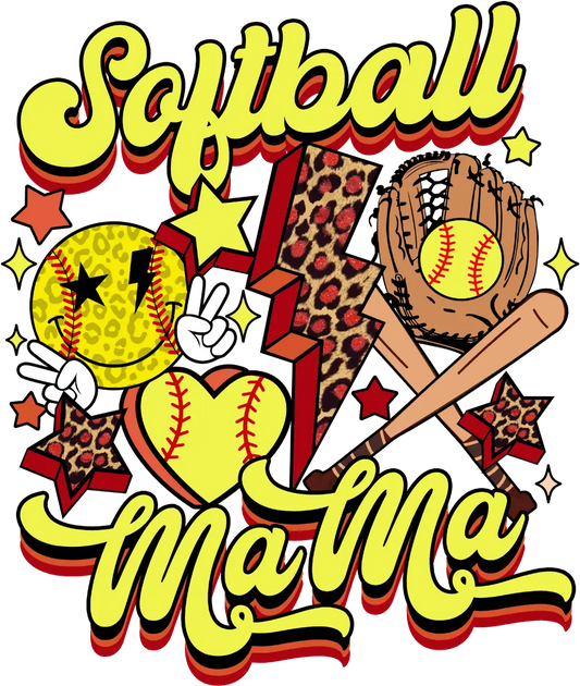 Softball Mama Design - DTF Ready To Press
