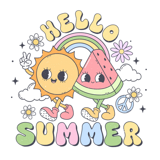 Hello Summer Design - DTF Ready To Press