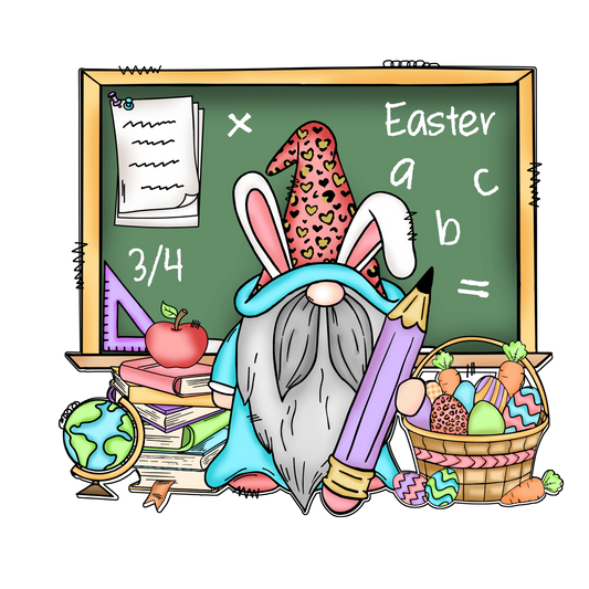 Easter Gnome Teacher Design - DTF Ready To Press
