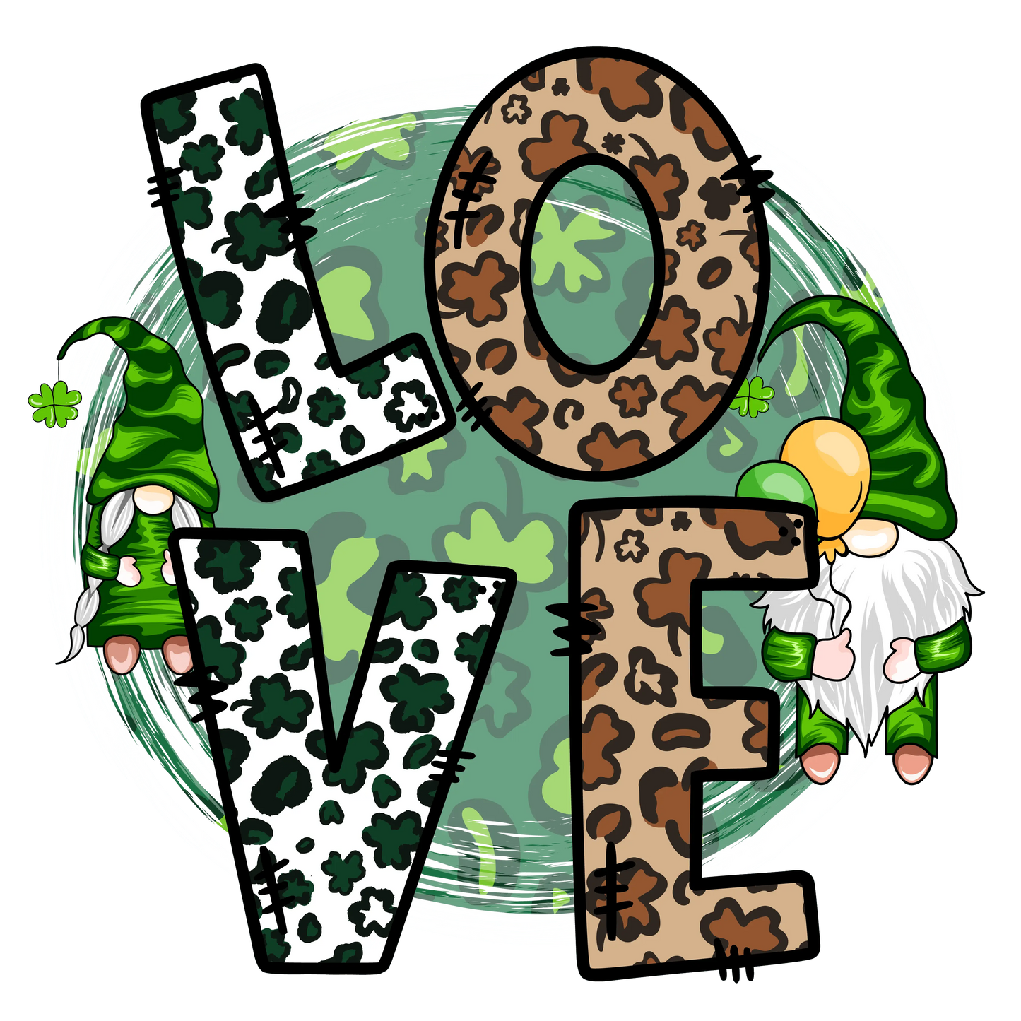 Saint Patty Day Love Leopard Design - DTF Ready To Press