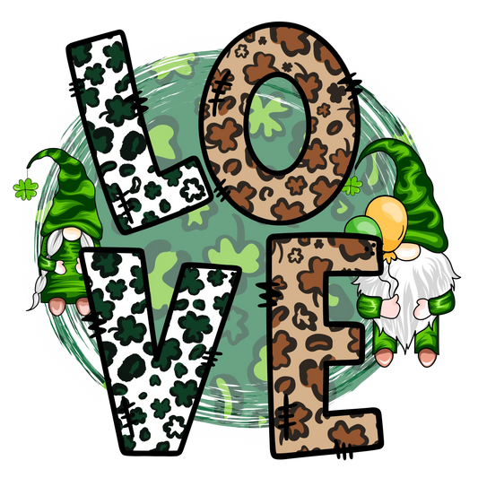 Saint Patty Day Love Leopard Design - DTF Ready To Press