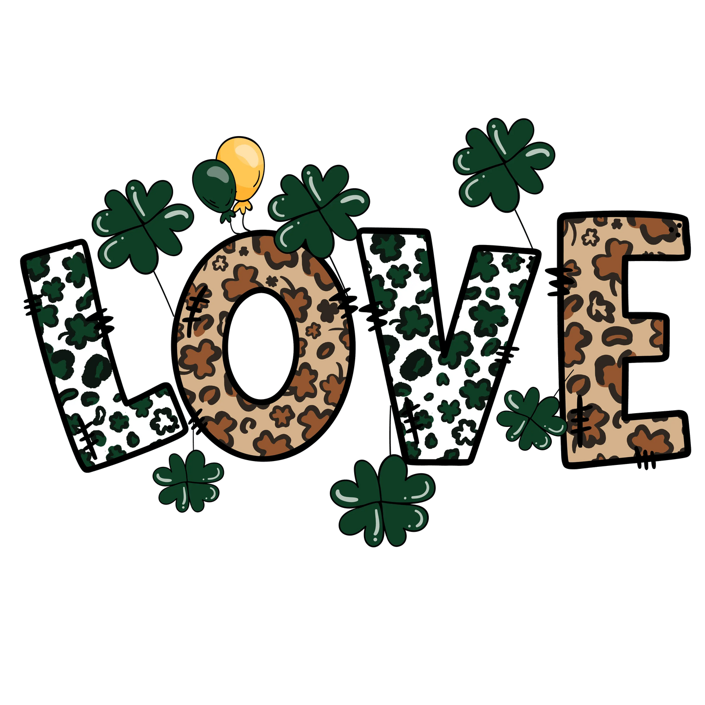 St Patrick's Day Love Leopard Design - DTF Ready To Press