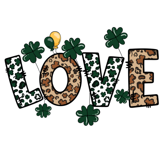 St Patrick's Day Love Leopard Design - DTF Ready To Press