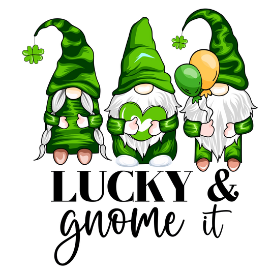 Lucky Gnome It St Patrick's Day Design - DTF Ready To Press
